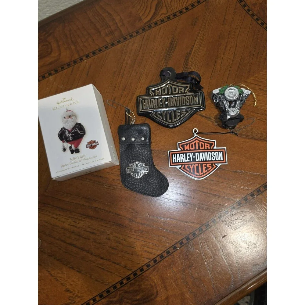 Lot of 5 Harley Davidson Ornaments VTG